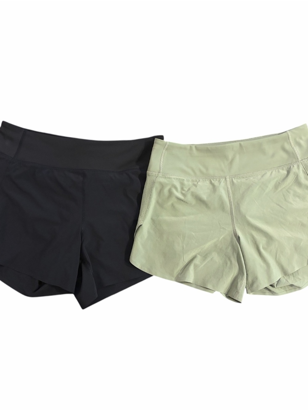 Athleta Run With It 4.5" Shorts Bundle Size Small Black Khaki Green